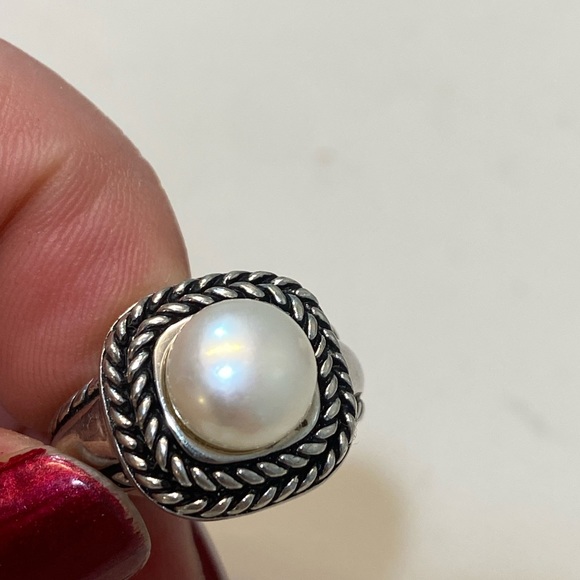 Sterling silver, pearl ring - Picture 1 of 6